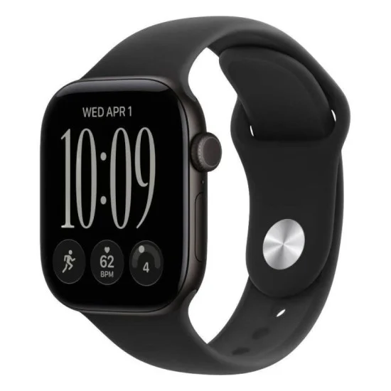 Apple Watch Series 12 GPS 46mm Black Aluminium Case with Black Sport Band - M/L